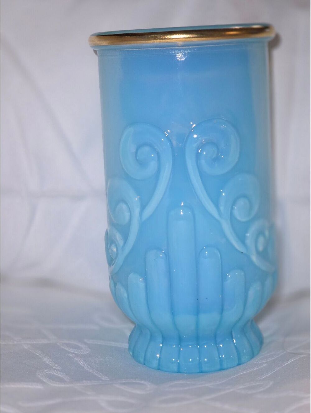 Avon Bristol blue opaline vase/cup